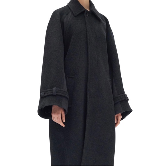 CÉLINE DARK GRAY WOOL & CASHMERE OVERSIZED COCOON COAT SIZE 38 PHOEBE PHILO - Picture 3 of 10